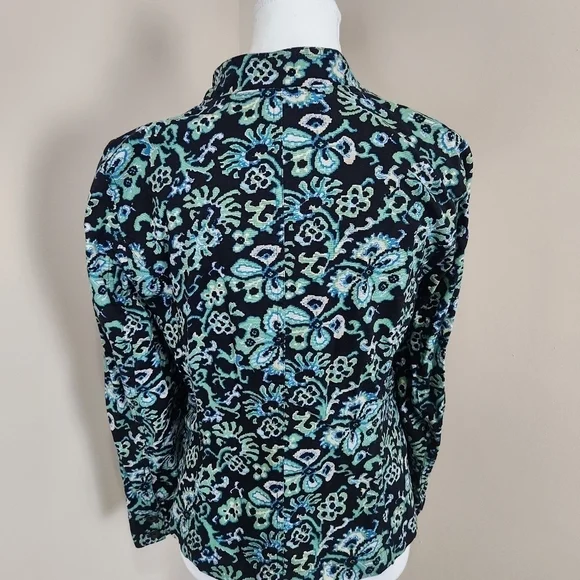Charter Club Women's Jacket Size P/S Floral Green - Picture 6 of 13